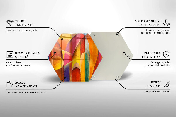 Üveg vágódeszka Színes absztrakció