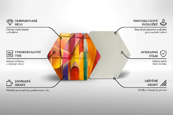 Üveg vágódeszka Színes absztrakció