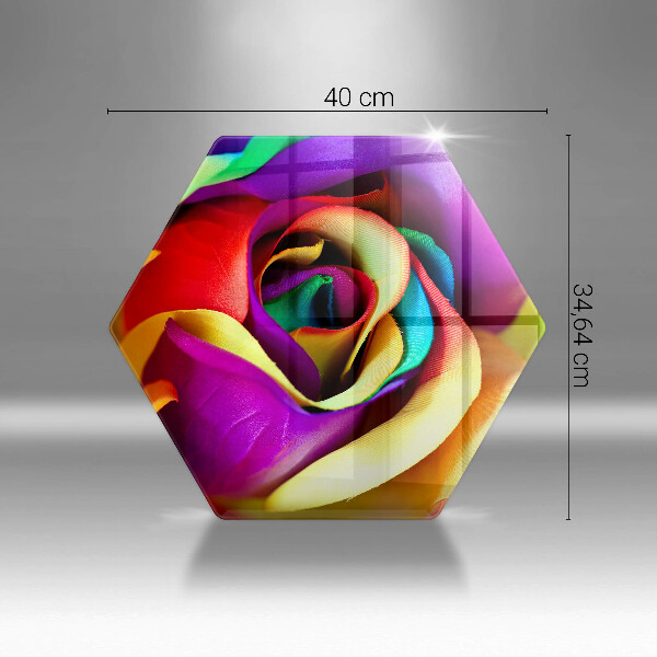 Üveg vágódeszka Színes rózsaszirom