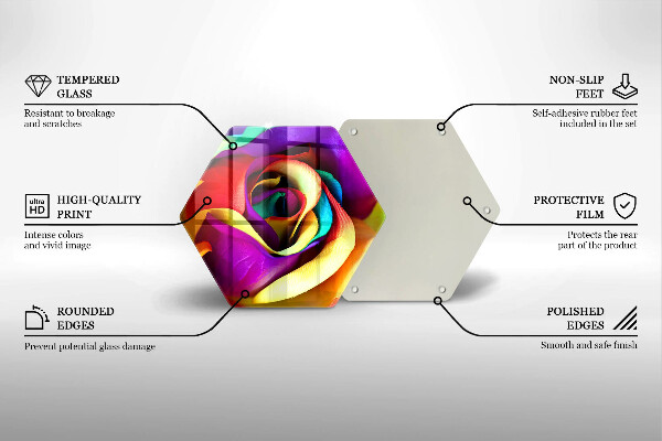 Üveg vágódeszka Színes rózsaszirom