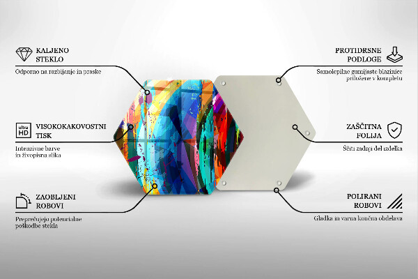 Üveg vágódeszka Színes festékfoltok