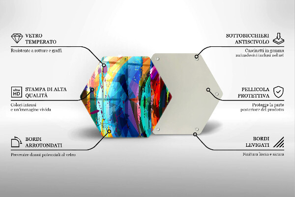 Üveg vágódeszka Színes festékfoltok