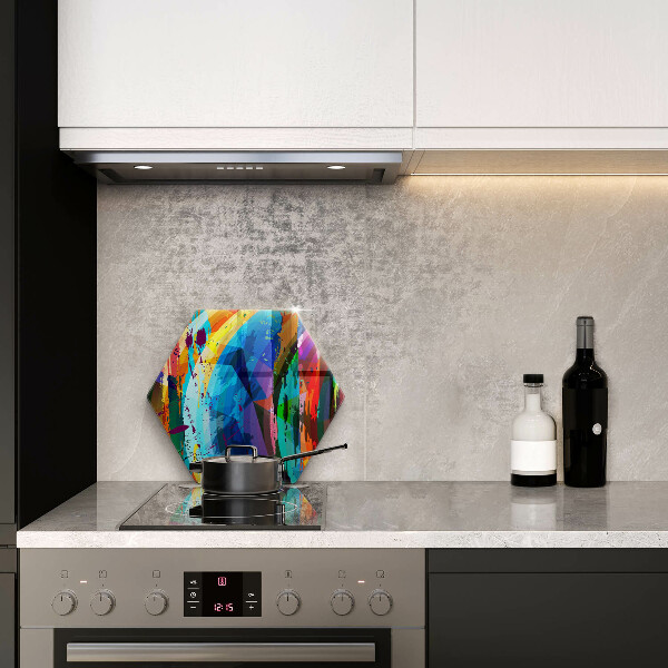 Üveg vágódeszka Színes festékfoltok