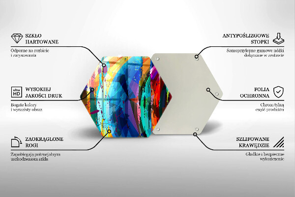 Üveg vágódeszka Színes festékfoltok