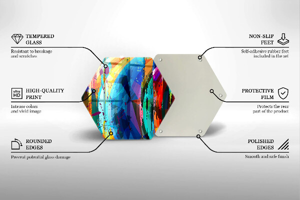 Üveg vágódeszka Színes festékfoltok