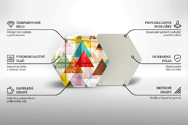 Üveg vágódeszka Festett háromszögek