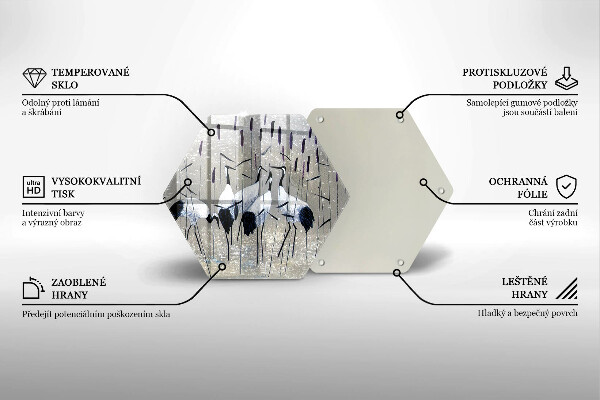 Üveg vágódeszka Japán daruk