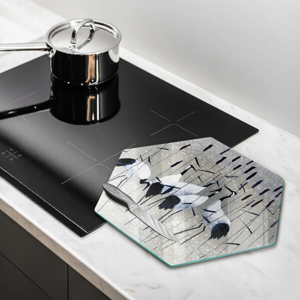 Üveg vágódeszka Japán daruk