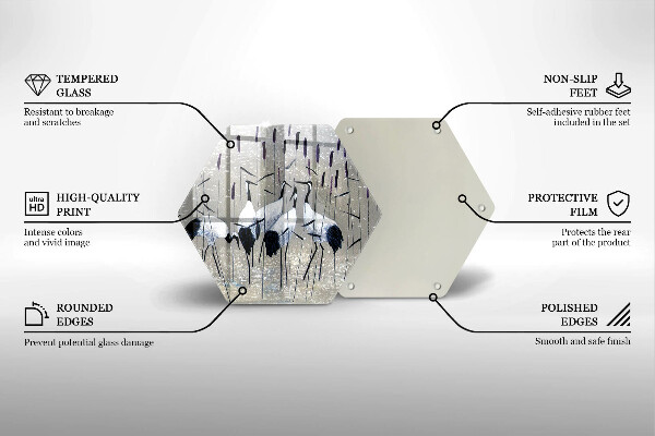 Üveg vágódeszka Japán daruk