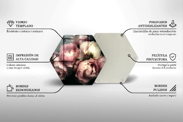 Üveg vágódeszka Bazsarózsa virágok