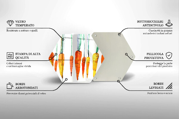 Üveg vágódeszka Sárgarépa illusztráció