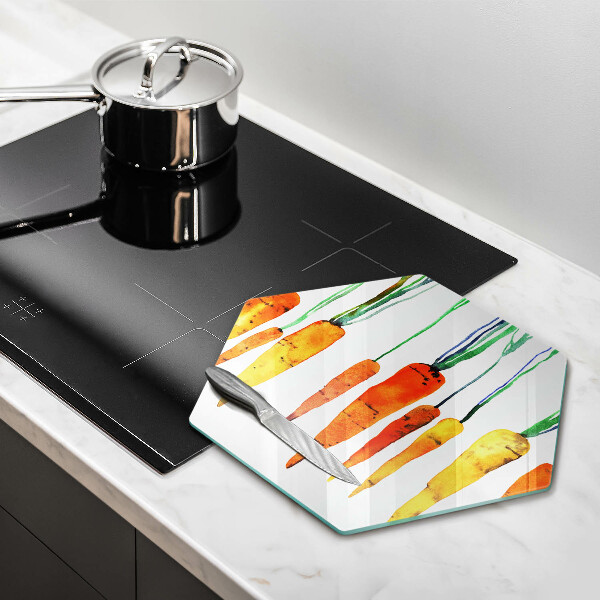 Üveg vágódeszka Sárgarépa illusztráció