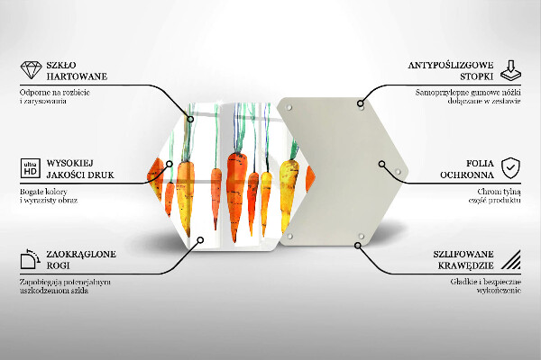 Üveg vágódeszka Sárgarépa illusztráció