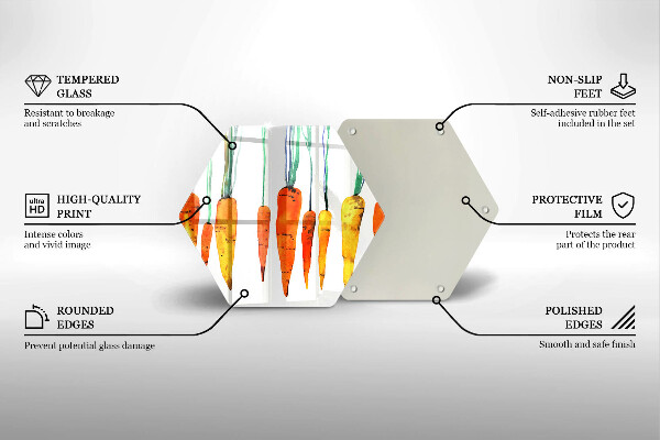 Üveg vágódeszka Sárgarépa illusztráció