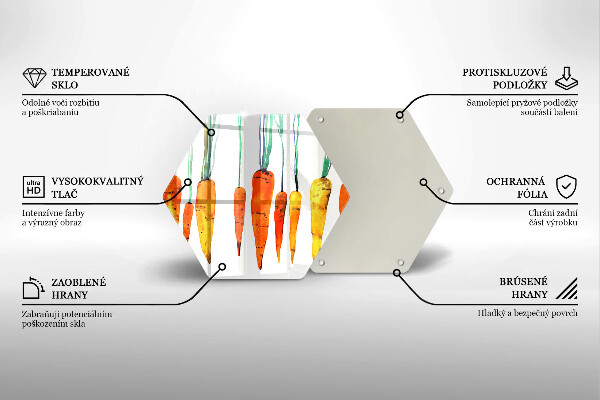 Üveg vágódeszka Sárgarépa illusztráció