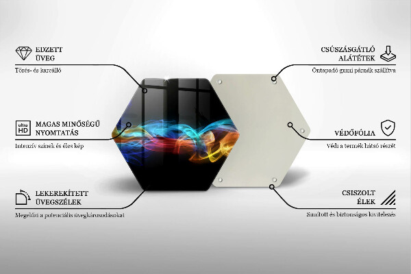 Üveg vágódeszka Színes füst