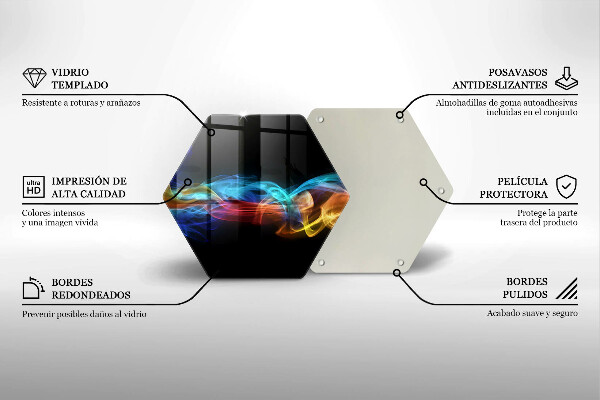 Üveg vágódeszka Színes füst