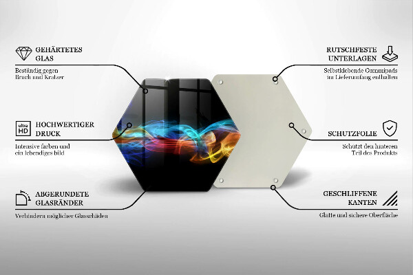 Üveg vágódeszka Színes füst