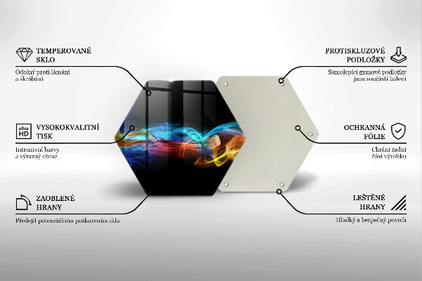 Üveg vágódeszka Színes füst