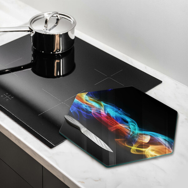 Üveg vágódeszka Színes füst