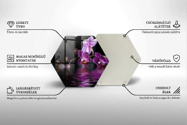 Üveg vágódeszka Orchidea zen víz