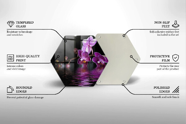 Üveg vágódeszka Orchidea zen víz