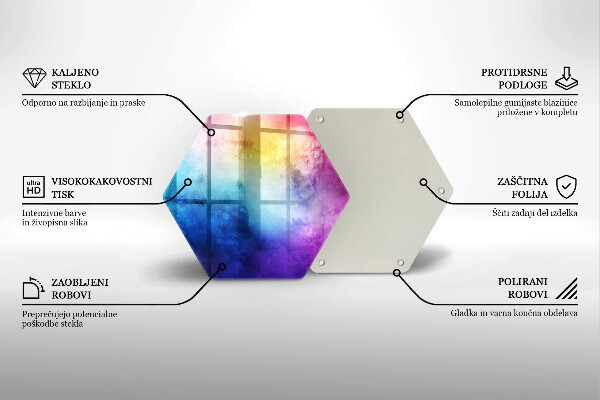 Üveg vágódeszka Szivárvány akvarell fröccsenések