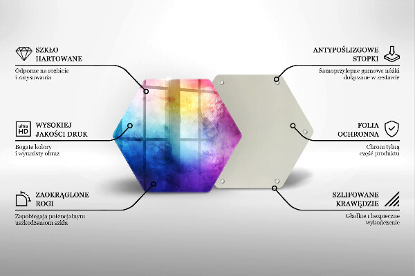Üveg vágódeszka Szivárvány akvarell fröccsenések