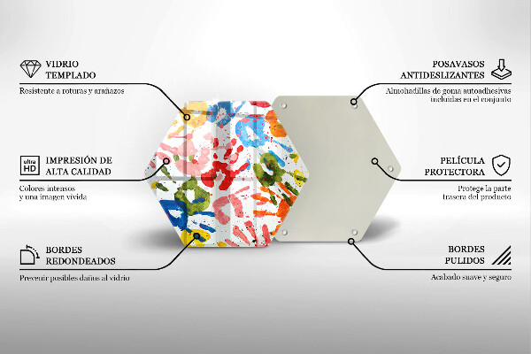 Üveg vágódeszka Gyermek kezek nyomai