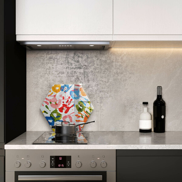 Üveg vágódeszka Gyermek kezek nyomai