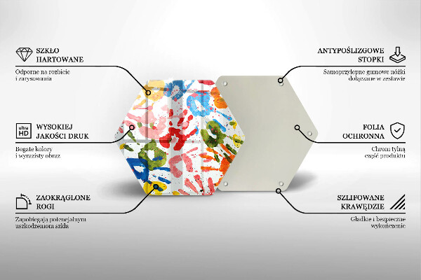 Üveg vágódeszka Gyermek kezek nyomai