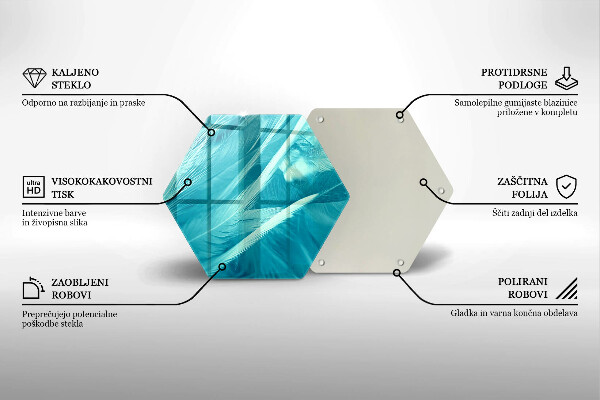 Üveg vágódeszka Finom tollak