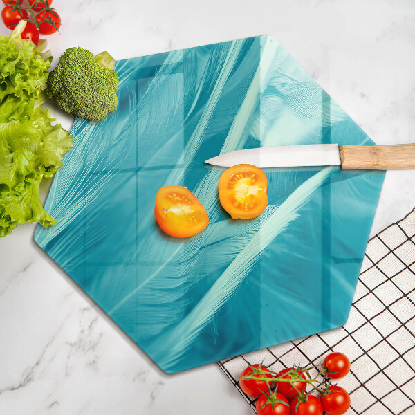 Üveg vágódeszka Finom tollak