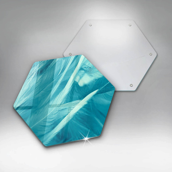 Üveg vágódeszka Finom tollak