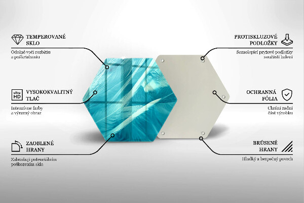 Üveg vágódeszka Finom tollak