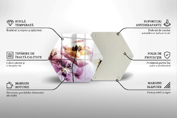 Üveg vágódeszka Finom virágok