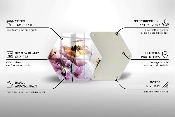 Üveg vágódeszka Finom virágok