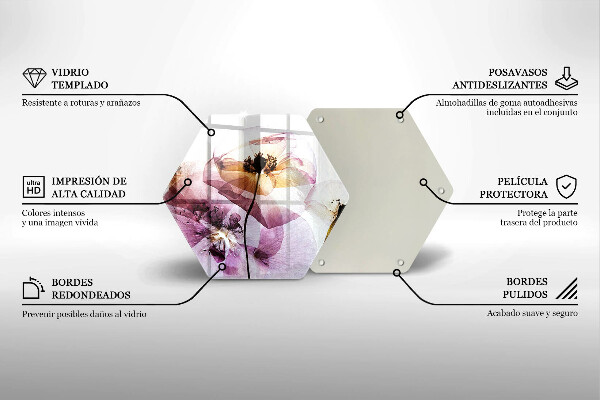 Üveg vágódeszka Finom virágok