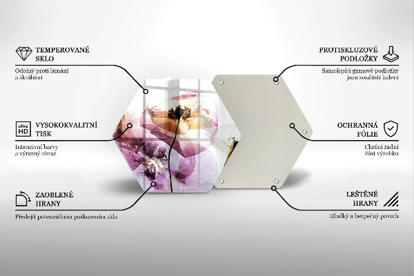 Üveg vágódeszka Finom virágok