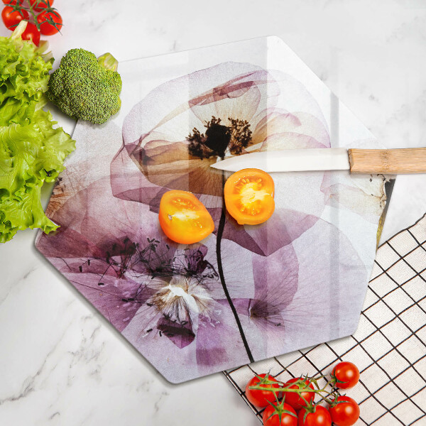 Üveg vágódeszka Finom virágok