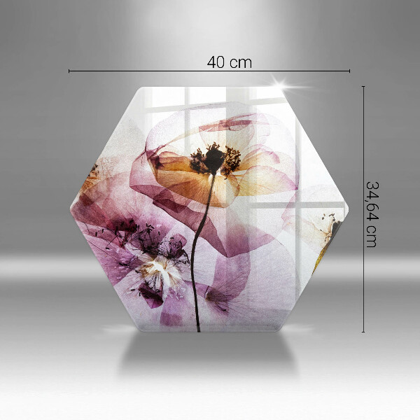 Üveg vágódeszka Finom virágok