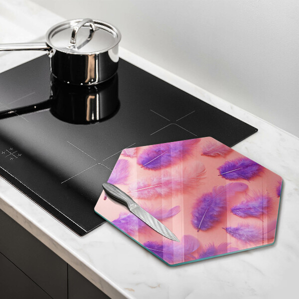 Üveg vágódeszka Bolyhos tollak