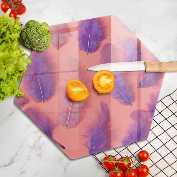 Üveg vágódeszka Bolyhos tollak