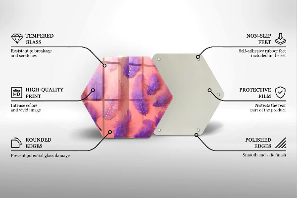 Üveg vágódeszka Bolyhos tollak