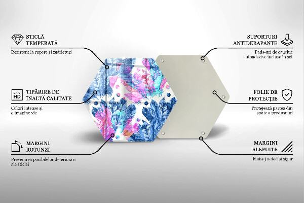 Üveg vágódeszka Tollak boho illusztráció