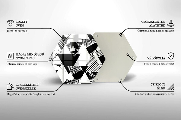 Üveg vágódeszka Geometriai háromszögek