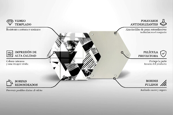 Üveg vágódeszka Geometriai háromszögek