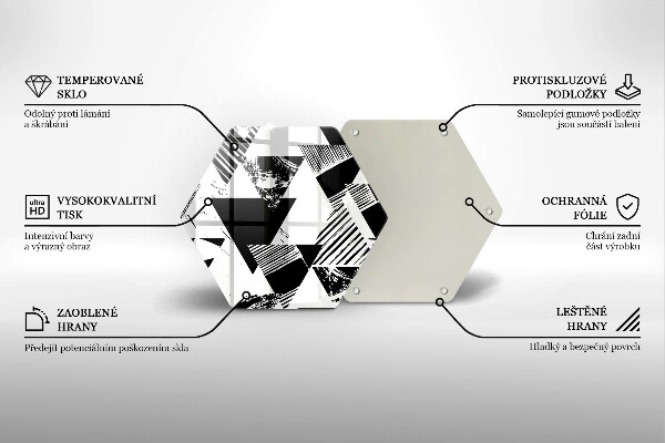 Üveg vágódeszka Geometriai háromszögek