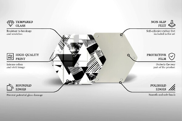 Üveg vágódeszka Geometriai háromszögek