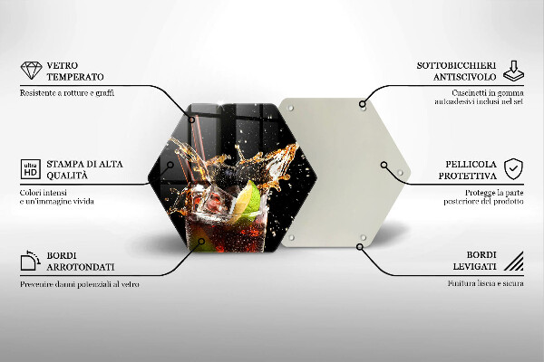 Üveg vágódeszka Igyál jéggel